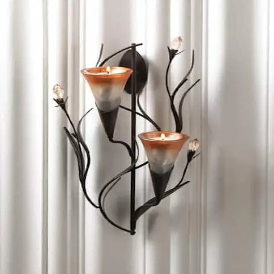 15.75 Dawn Lilies Candle Wall Sconce {3}