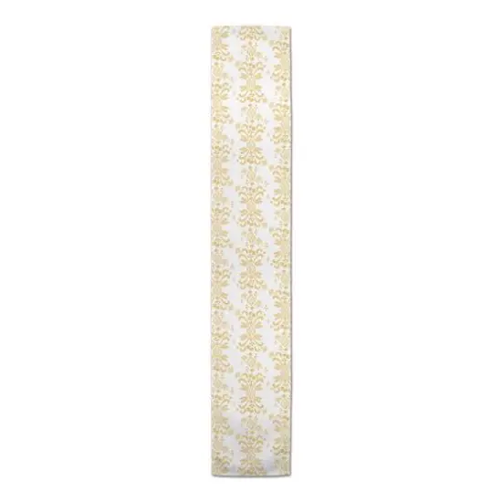72" Floral Crest Cotton Twill Runner Yellow {4}