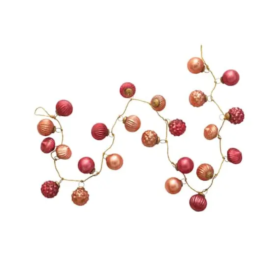 Hello Honey&reg; 6ft. Pink Mercury Glass Ball Ornament Garland {5}