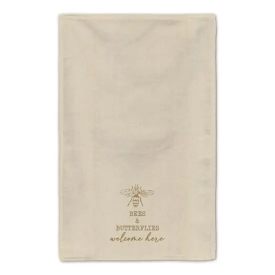 Bees & Butterflies Welcome Tea Towel Set Gold {5}