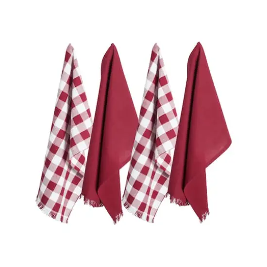 DII&reg; Assorted Wine Heavyweight Fringed Dishtowel (Set of 4) {1}
