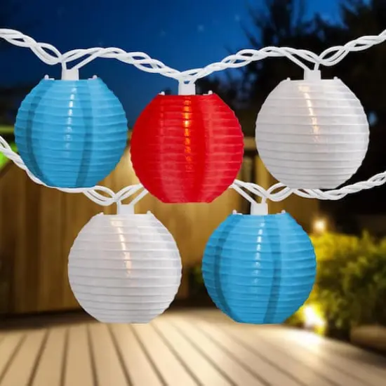 10ct. Red, White & Blue 4th of July Paper Lantern Lights {1}