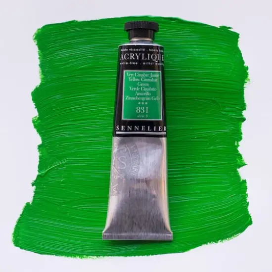 Sennelier Extra Fine Artists' Acrylic Paint, 60mL 831 Yellow Cinnabar Green {4}