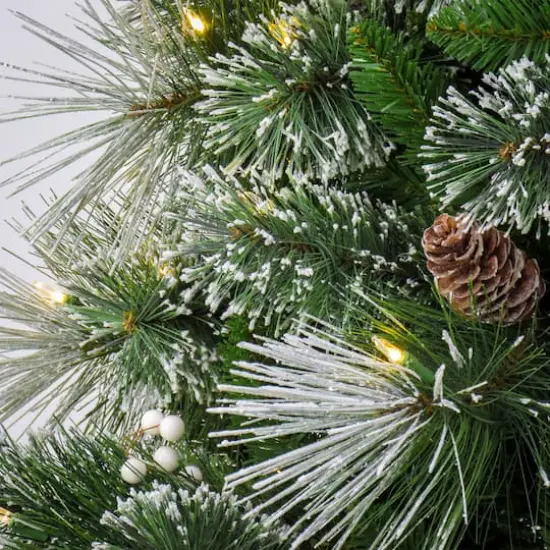 7.5ft. Pre-Lit Frosted Bryson Pine Artificial Christmas Tree, Warm White LED Lights {4}