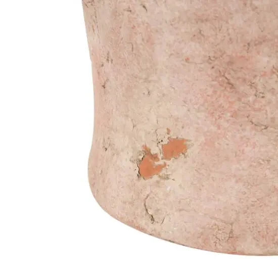 10.5" Pink Ceramic Antique Style Distressed Decorative Vase with Handles {6}