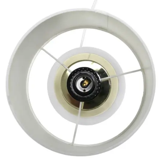 Simple Designs 14" Metal Touch Table Lamp White and Gold Base {8}