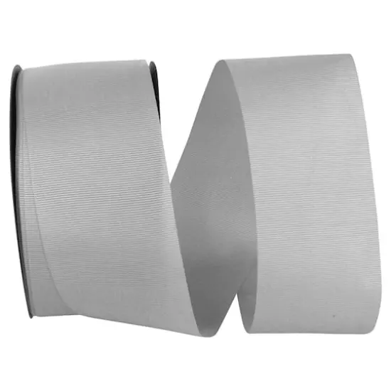 The Ribbon Roll 2.25" x 50yd. Grosgrain Allure Solid Ribbon Shell Gray {1}