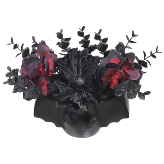 8" Potted Poppy & Hydrangea in Bat by Ashland&reg; {3}