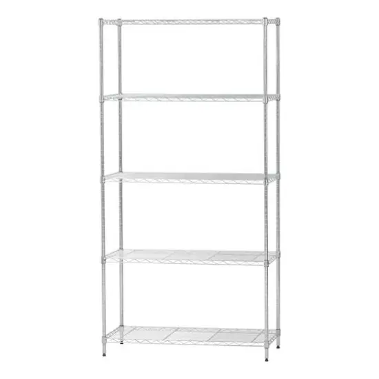 Iris&reg; 71" Silver 5-Tier Wire Rack Shelf {1}