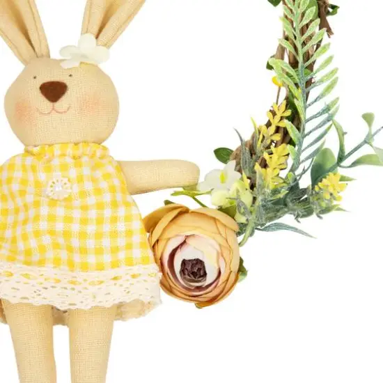 10" Bunny with Flowers Artificial Easter Twig Wreath {6}