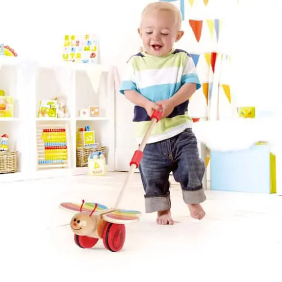 Hape Wooden Push & Pull Butterfly Walking Toy {3}