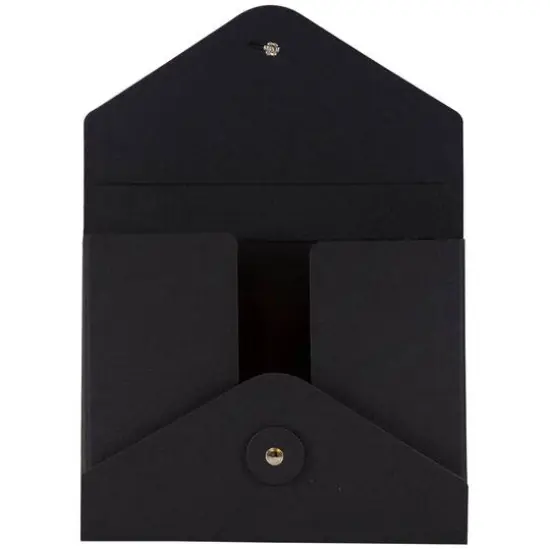 JAM Paper Black 5.25" x 6.75" Button & String Tie Portfolio  {5}