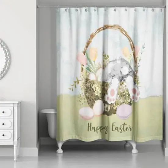 Easter Basket Bunny Butt 71" x 74" Shower Curtain {1}