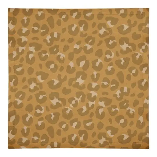 Leopard Cotton Twill Napkin Yellow {1}