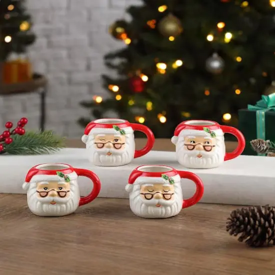 Mr. Christmas Santa Espresso Mugs Set {3}