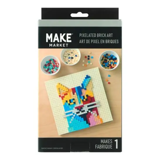 10" x 10" Colorful Cat Pixelated Brick Art Kit by Make Market&reg; {6}