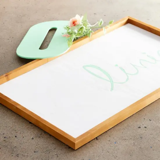 27" Unfinished Plaque with Brown Frame by Make Market&reg; {3}