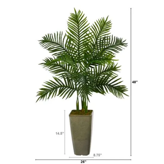 4ft. Areca Palm Tree in Green Planter {3}