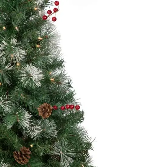 4ft. Pre-Lit Frosted Carolina Berry Spruce Artificial Christmas Tree, Clear Lights {5}
