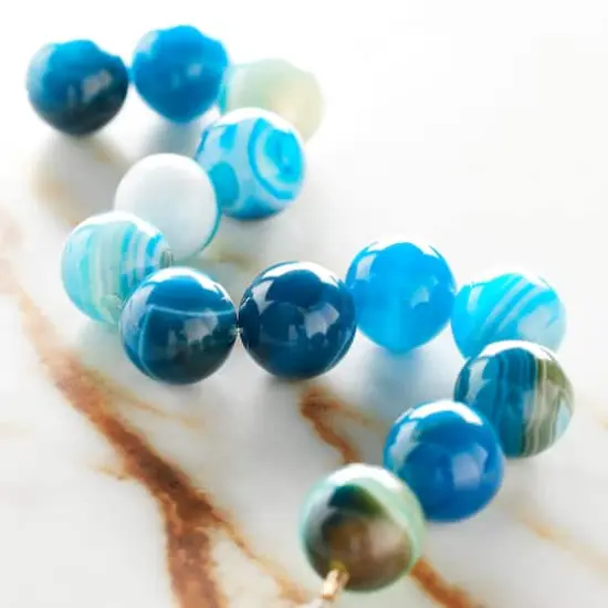 Aqua Dyed Mix Agate Round Beads, 12mm by Bead Landing&trade; {3}