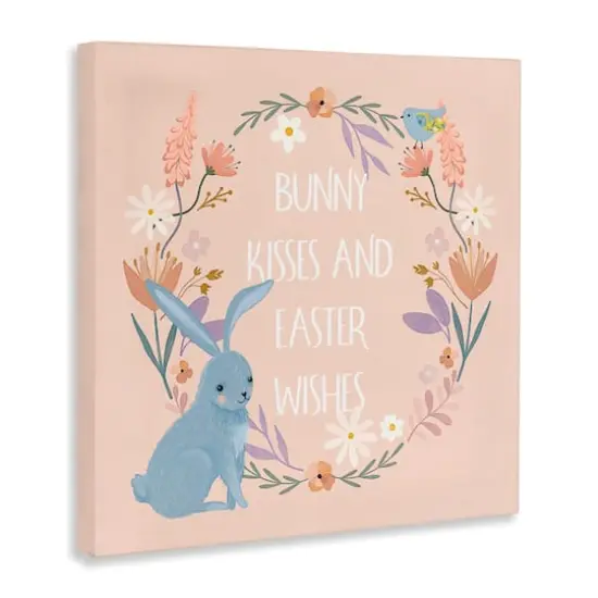 Stupell Industries Bunny Kisses Easter Wishes Canvas Wall Art {4}