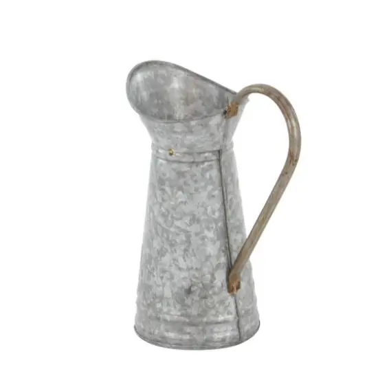 12" Iron Farmhouse Decorative Pitcher Vase {5}