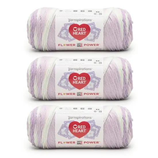 3 Pack Red Heart&reg; All In One Flower Power&trade; Yarn Wisteria {1}