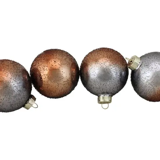 4ct. 3" Pink & Gray Hand Blown Textured Glass Ball Ornaments {4}