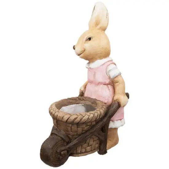 18.75" Girl Rabbit Outdoor Easter Garden Planter {7}