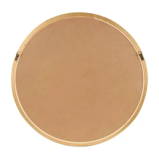 33" Brown Ribbed Wooden Wall Mirror {7}