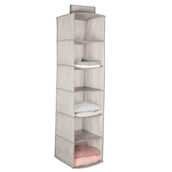 Simplify Gray 6-Shelf Boho Closet Organizer {1}