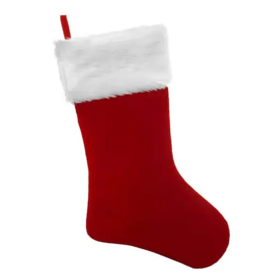Haute Decor HangRight&trade; 20" Deluxe Red & White Fur Cuff Stocking, 4ct. {1}