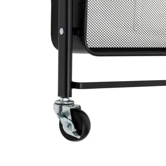 Honey Can Do Black 3-Tier Folding Cart with Wheels {9}