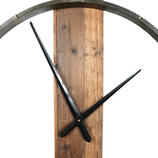 2.5ft Metal and Wood Wall Clock {7}