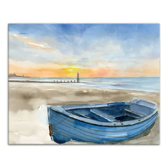 Beach Boat 20" x 16" Canvas Wall Art {1}