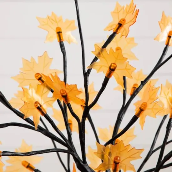 18in. Pre-Lit Autumn Artificial Maple Fall Tree with 48 Warm White LED Maple Shaped Lights {4}