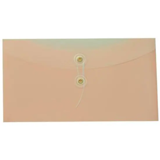 JAM Paper #10 Plastic Envelopes with Button & String Tie Closure, 12ct. Baby Pink Pastel Two Tone {1}