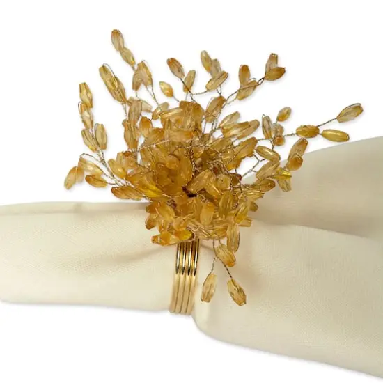 DII&reg; Gold Beaded Burst Napkin Rings, 6ct. {5}