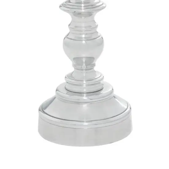 Silver Aluminum Traditional Pillar Candle Holder {6}