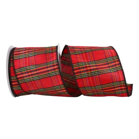 JAM Paper 4" x 10yd. Wired Edinburgh Plaid Ribbon {1}