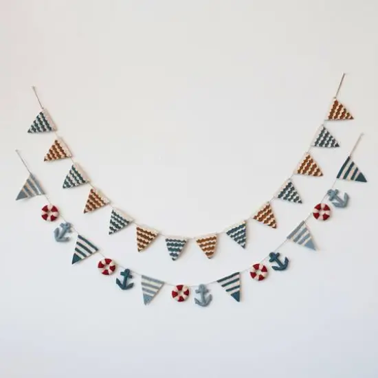 Hello Honey® 6ft. Multicolor Handmade Wool Felt Pennant Nautical Garland {3}