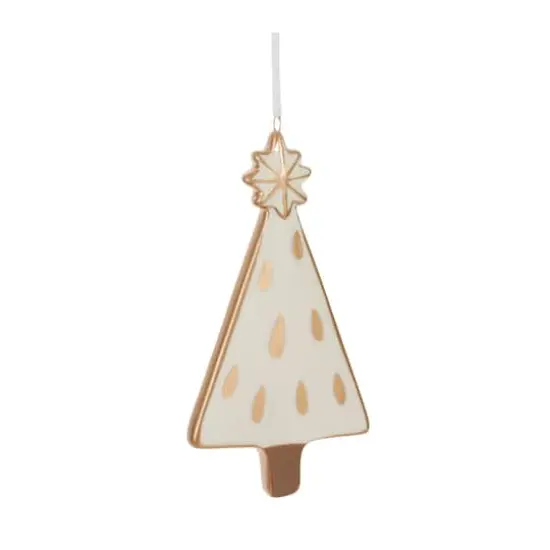 4" Ceramic Pine Tree Ornaments Set {4}