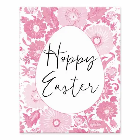 Hoppy Easter Floral Egg Tabletop Canvas Art {1}
