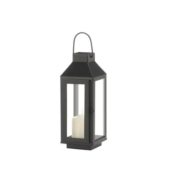 10" Black Iron & Glass Square Lantern {5}