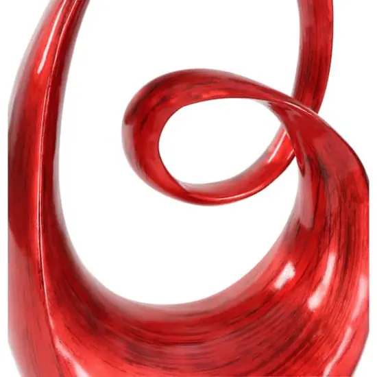 24" Red Swirl Contemporary Sculpture {10}