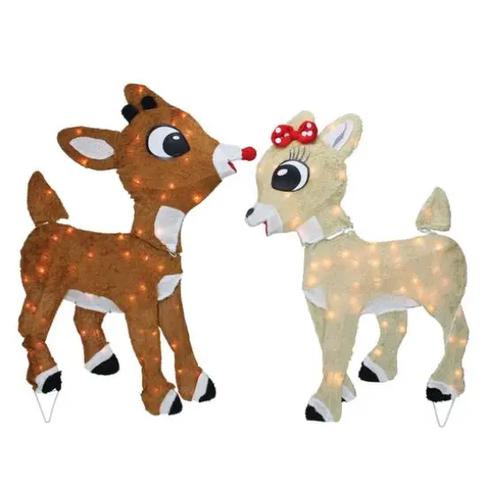 Lighted Rudolph & Clarice Outdoor Christmas D&eacute;cor Set {1}