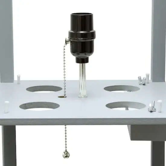 Simple Designs Floor Lamp with 2 USB Charging Ports/1 Outlet Gray {11}