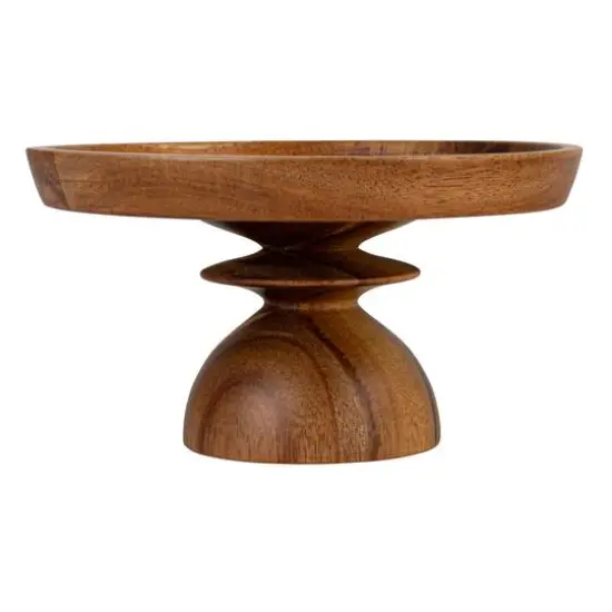 Hello Honey&reg; 5.75" White & Natural Acacia Wood Enhanced Stoneware Serving Set {9}