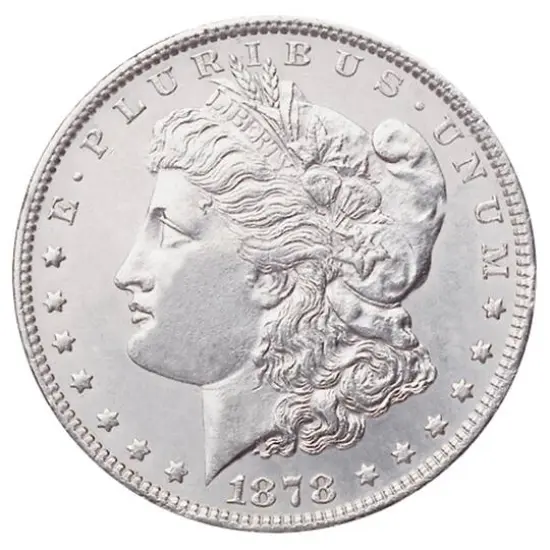 1878S "First-Year-of-Issue" Morgan Silver Dollar Graded MS60 Uncirculated {3}