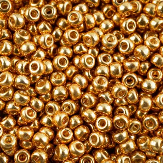 John Bead 8/0 Miyuki Glass Seed Beads, 12g Gold Galvanized {1}